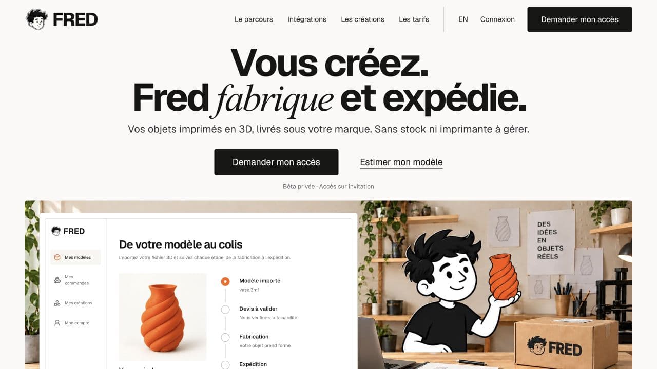 Site officiel de FRED et aperçu de son parcours